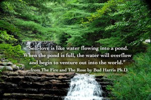 Self-love is like water flowing into a pond. When the pond is full, the water will overflow and begin to venture out into the world.